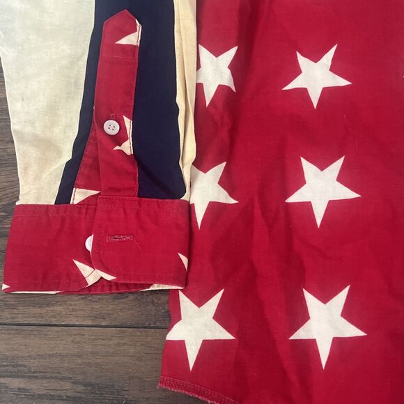 Brooks and Dunn Mens Western Button Down Shirt size M American Flag Vintage - Picture 7 of 14